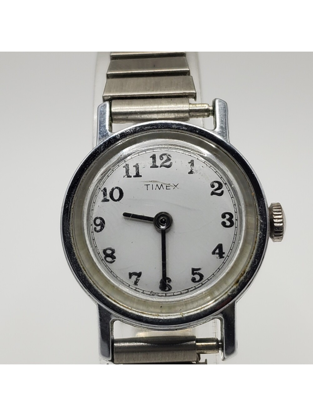 Vintage Timex Mercury Womens Mechanical Watch Silver Tone For Parts Or Repair